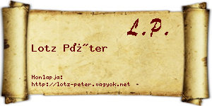 Lotz Péter névjegykártya
