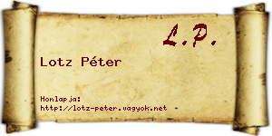 Lotz Péter névjegykártya