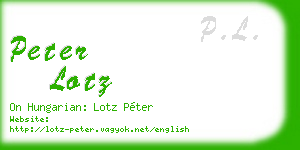 peter lotz business card