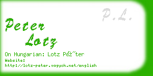 peter lotz business card